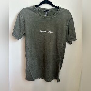 Saint Laurent Gray Men's Polo Shirt